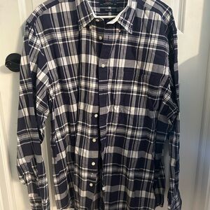 Charles Tyrwhitt Navy and White Checkered Shirt